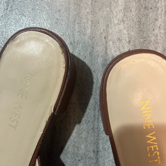 Nine West Brown Slide Mules Sandals Size 8 - Picture 7 of 10